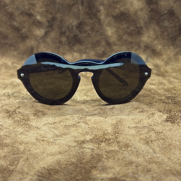 Phillip Lim Black/Gold Round Sunglasses - Picture 1 of 10